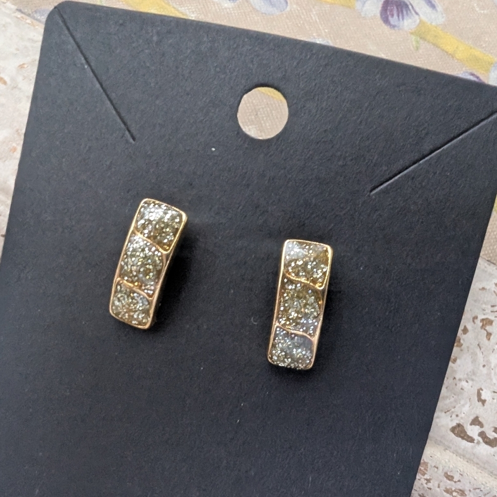 Vintage Green and Silver Women's Earrings